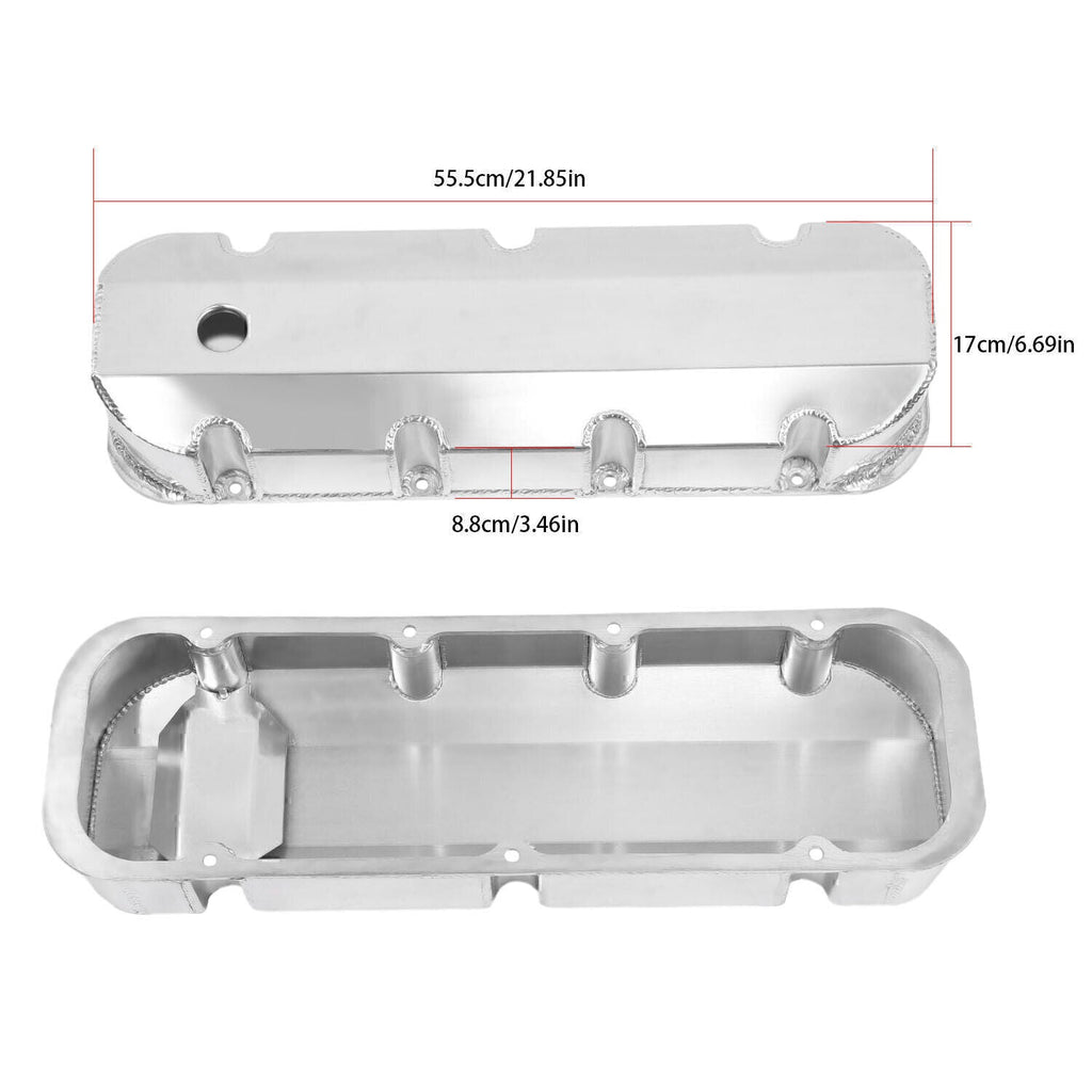 Aluminum Fabricated Valve Cover for Big Block Chevy BBC 396 454 w/ Breather Hole
