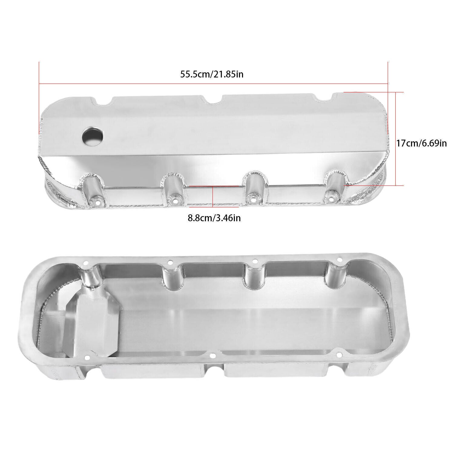Aluminum Fabricated Valve Cover for Big Block Chevy BBC 396 454 w/ Breather Hole