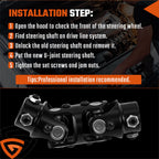 3/4" DD x 3/4" DD Double Steering Universal U Joint Shaft Coupler Black U-Joint