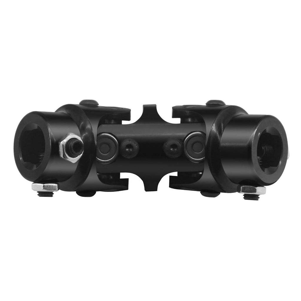 3/4 DD x 3/4 DD Double Steering U-Joint Shaft Coupler Black