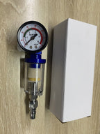 1/4" Spray Gun & In-Line Water Trap Filter Tool Air Pressure Regulator Gauge