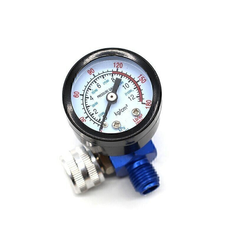 1/4" Spray Gun & In-Line Water Trap Filter Tool Air Pressure Regulator Gauge