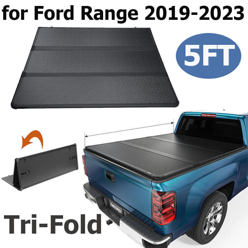 Hard Truck Tonneau Cover For 2019 - 2023 2024 Ford Ranger 5FT Short Bed TRI-Fold