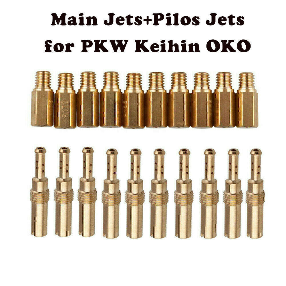 20Pcs Carburetor Main Jet kit & Slow/Pilot Jet Tool for PWK Keihin OKO CVK