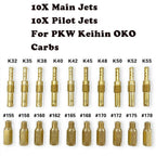 20Pcs Carburetor Main Jet kit & Slow/Pilot Jet Tool for PWK Keihin OKO CVK