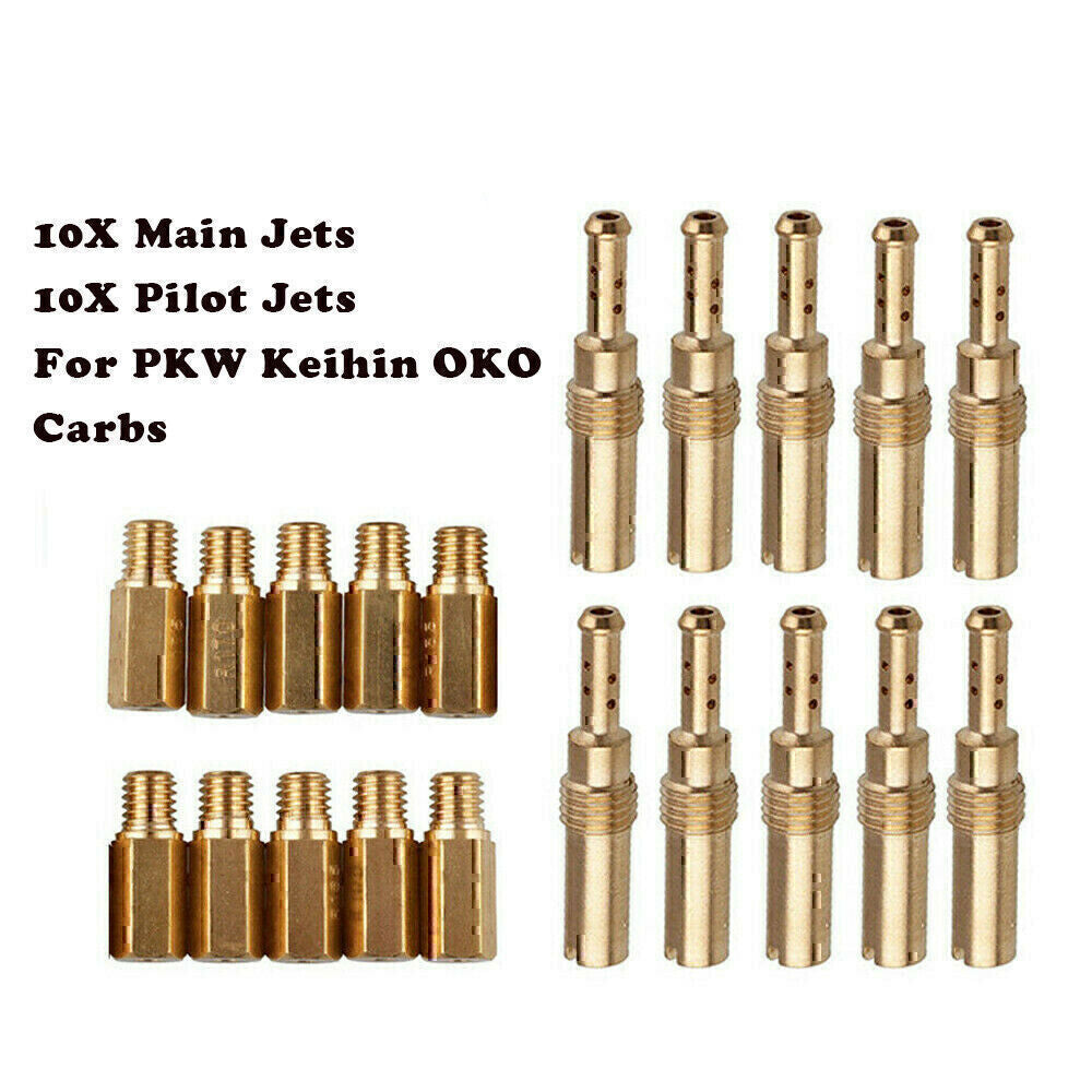 20Pcs Carburetor Main Jet kit & Slow/Pilot Jet Tool for PWK Keihin OKO CVK