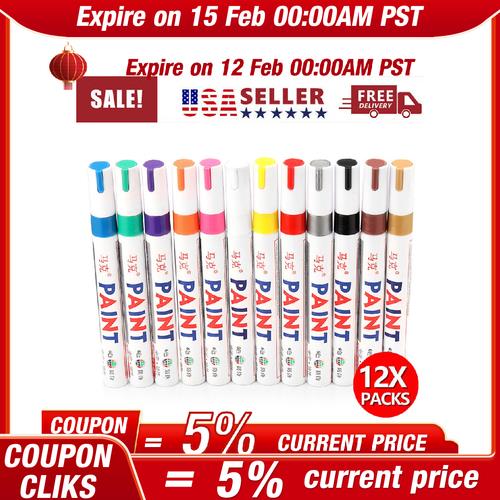 12colors Waterproof Permanent Paint Marker Pen Car Tyre Tire Tread Rubber Metal