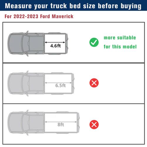 New 4.6FT Hard Tri-Fold for 2022-2024 Ford Maverick Tonneau Cover Truck Bed