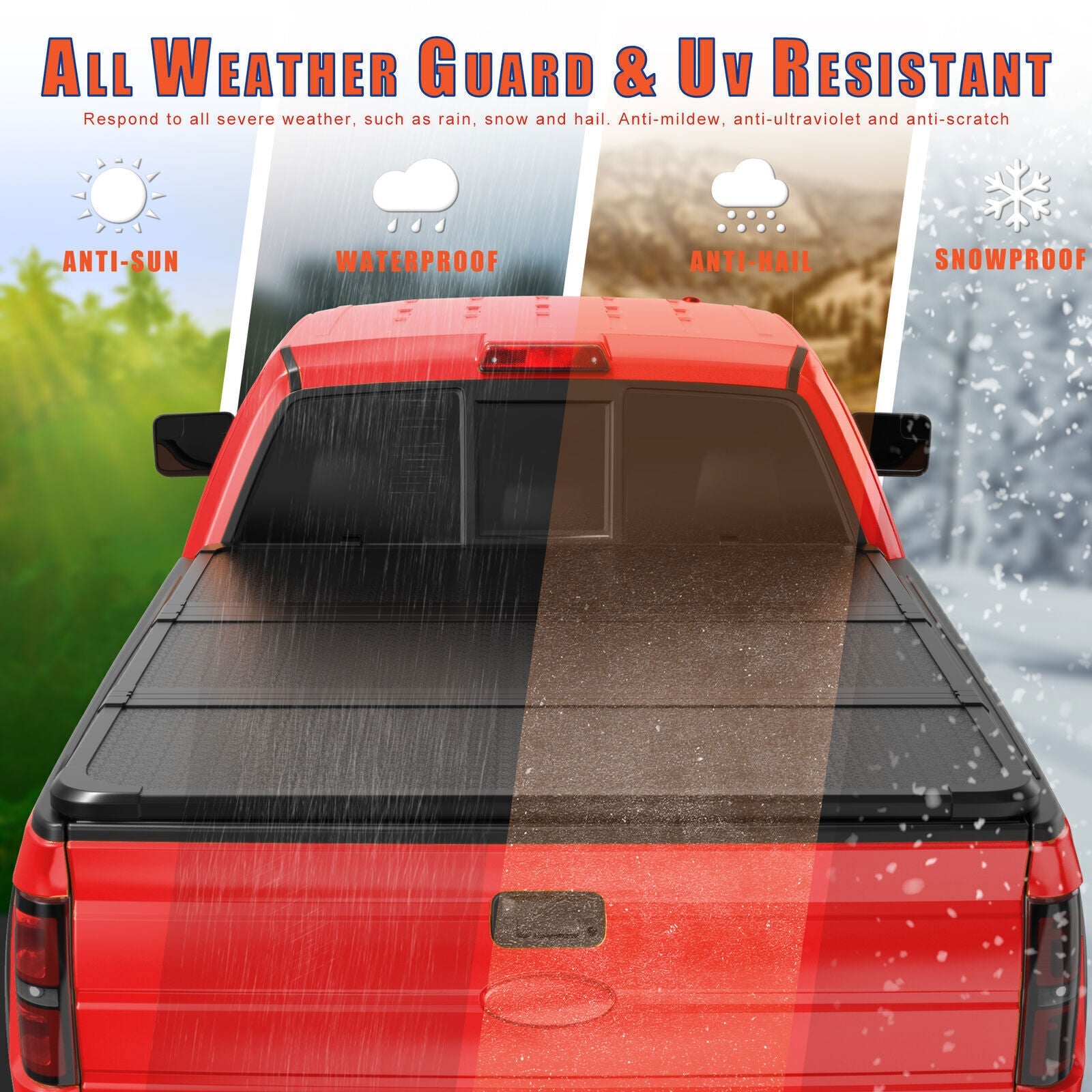 New 4.6FT Hard Tri-Fold for 2022-2024 Ford Maverick Tonneau Cover Truck Bed