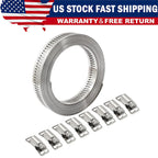 11.5FT Adjustable Large Hose Clamps Worm Gear Stainless Steel Clamp +8 Fastener