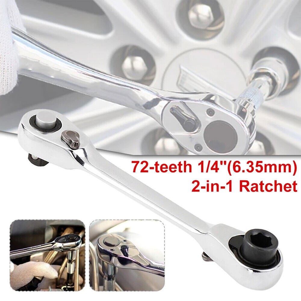 Mini 1/4" Double-Ended Quick Socket Ratchet Wrench Rod Screwdriver Bit*