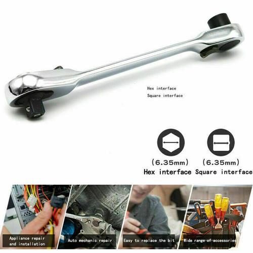 Mini 1/4" Double-Ended Quick Socket Ratchet Wrench Rod Screwdriver Bit*