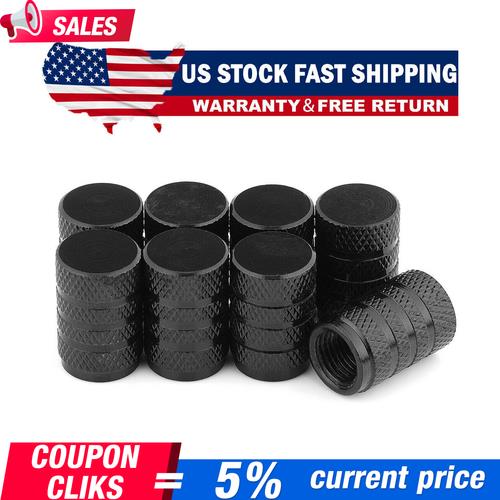 8x Tire Valve Air Dust Cover Stem Caps - Wheel Car Truck SUV Bike /Black