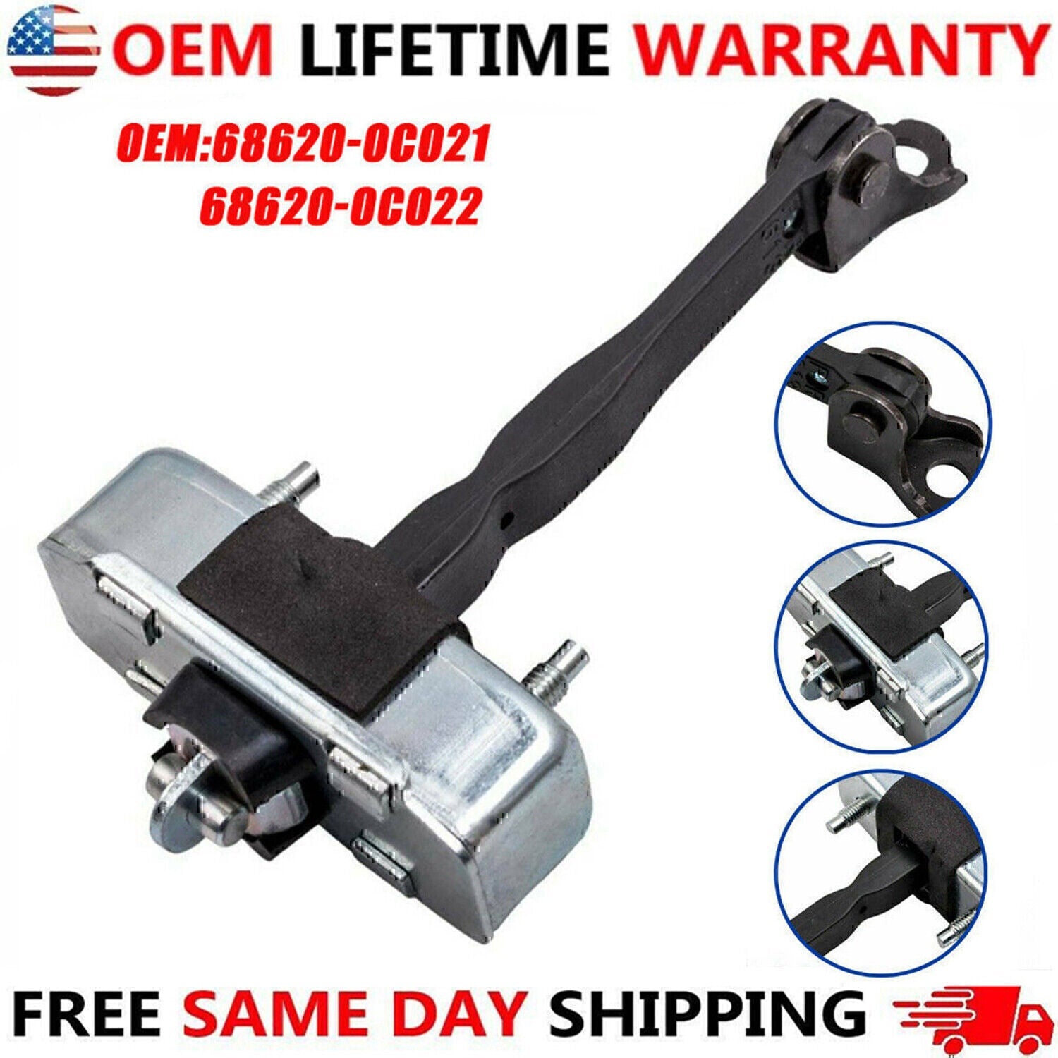 Front Driver Side Door Check Stopper Fits Toyota Tundra 68620-0C021 68620-0C022*