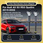 2* Rear Shock Absorbers w/Magnetic For Audi A3 S3 RS3 Quattro 2015-22 8V0513021
