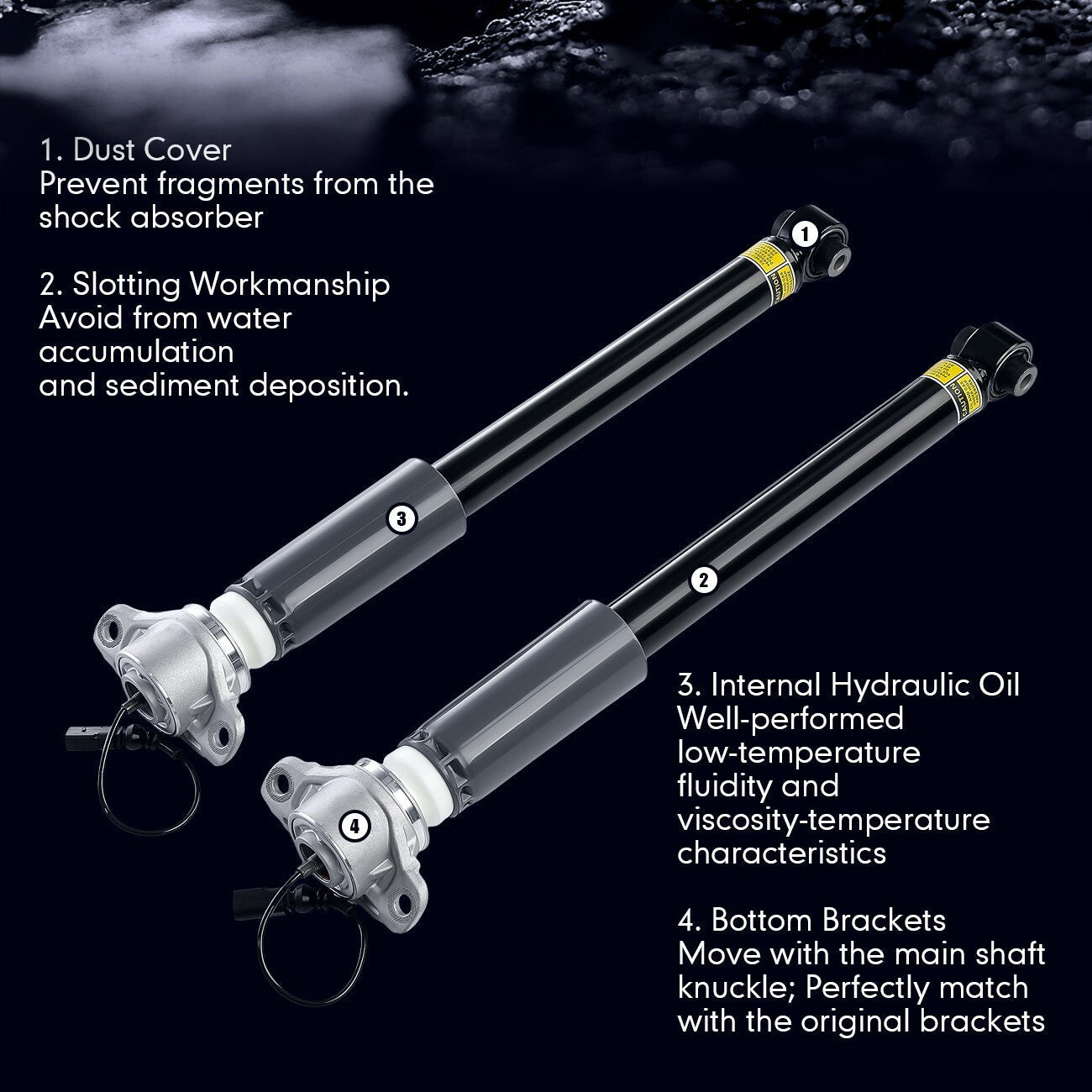 2* Rear Shock Absorbers w/Magnetic For Audi A3 S3 RS3 Quattro 2015-22 8V0513021