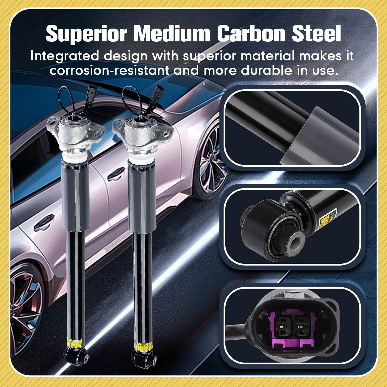 2* Rear Shock Absorbers w/Magnetic For Audi A3 S3 RS3 Quattro 2015-22 8V0513021