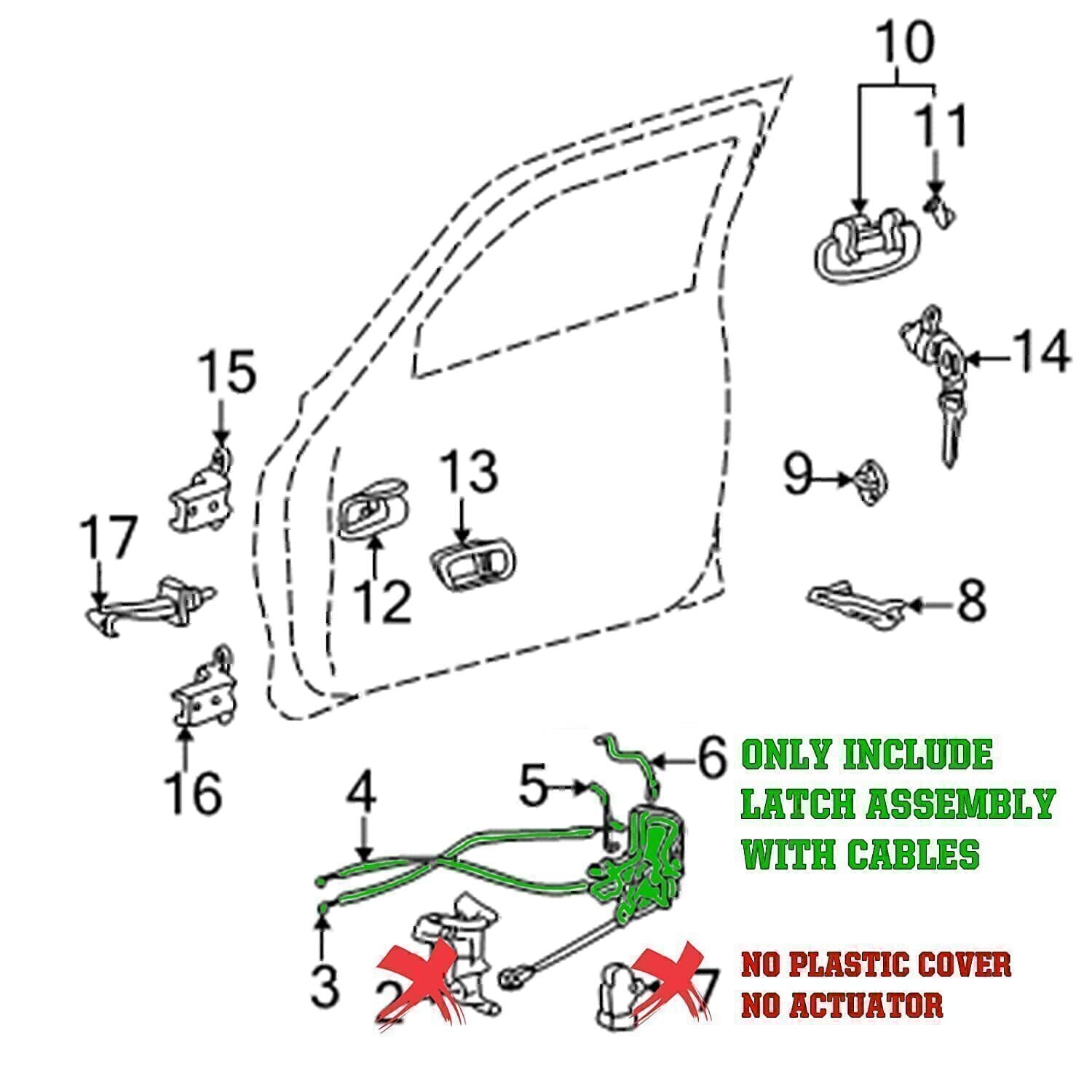 Front Left Driver Door Lock Latch Actuator Fit Toyota 01-07 Sequoia&05-06 Tundr!