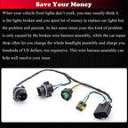 2X Headlight Wiring Harness For 2007-2014 Chevrolet Silverado 2500 HD 25962806