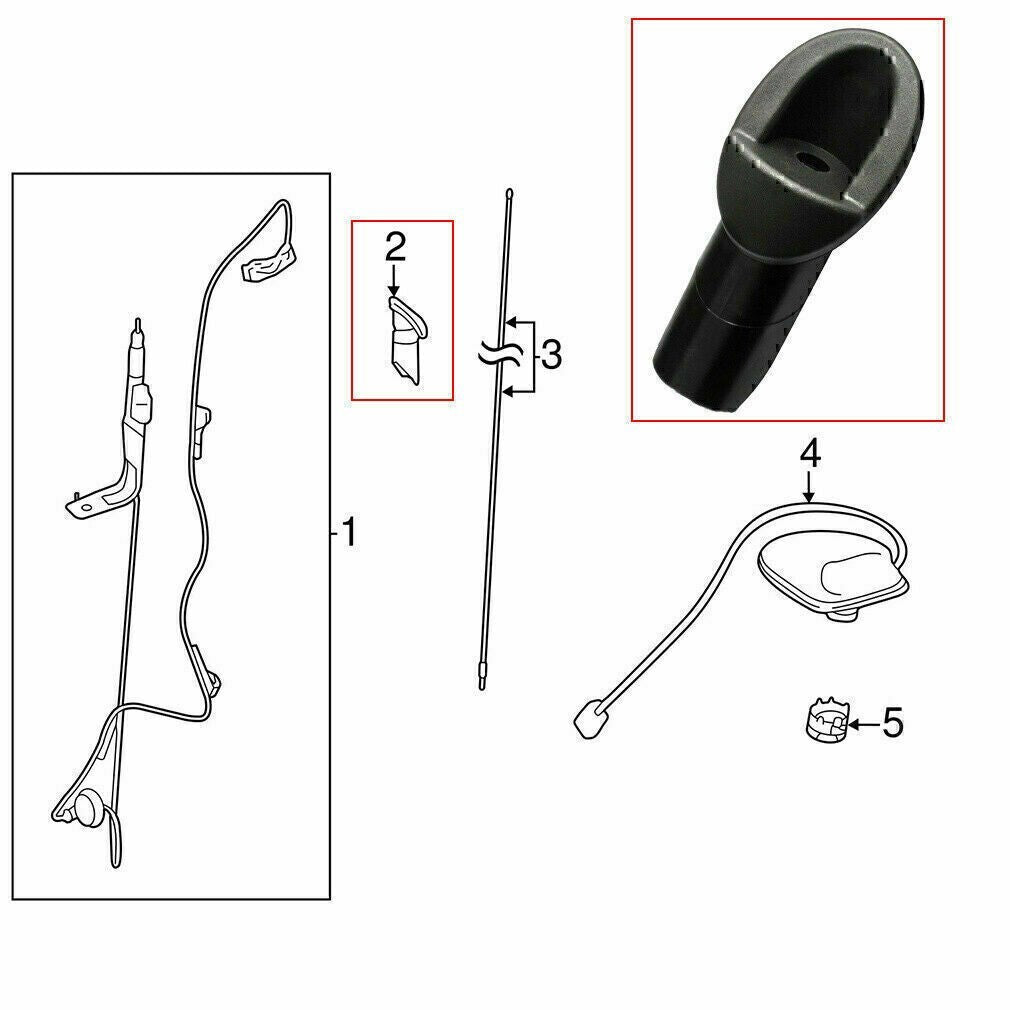 For 2011-2014 Toyota 2007-2013 Tundra Manual Radio Antenna Base Bezel New