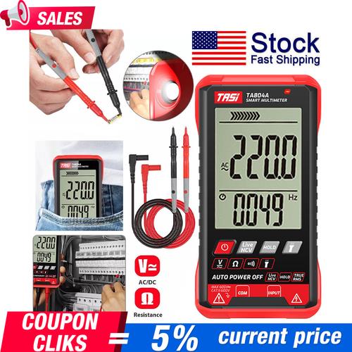 Digital Multimeter Voltmeter AC DC Volt Meter Ohmmeter Auto Range Tester w/Light