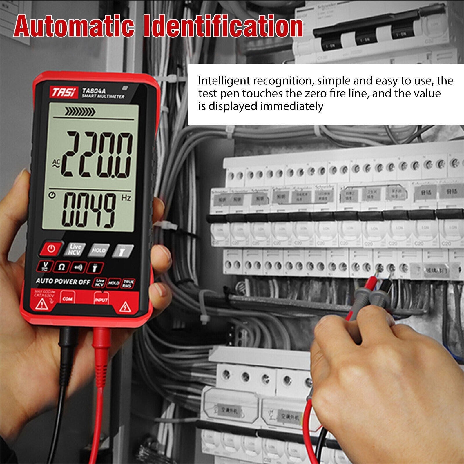 Digital Multimeter Voltmeter AC DC Volt Meter Ohmmeter Auto Range Tester w/Light