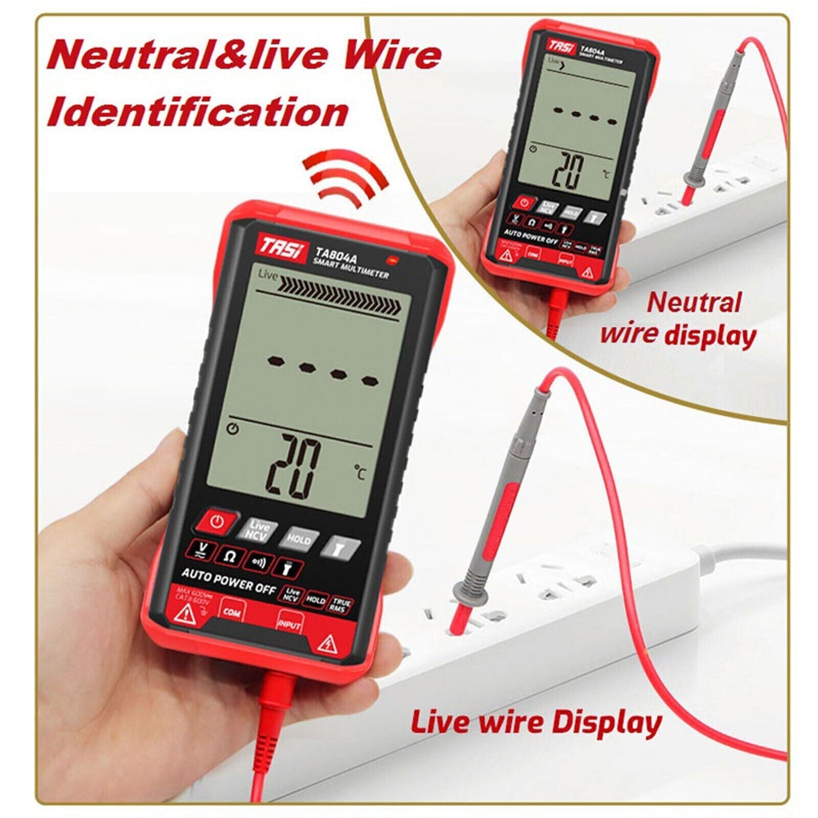 Digital Multimeter Voltmeter AC DC Volt Meter Ohmmeter Auto Range Tester w/Light