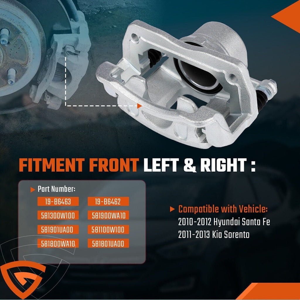 2x Disc Brake Caliper w/ Bracket Front Left & Right for Hyundai Santa Fe 10-12