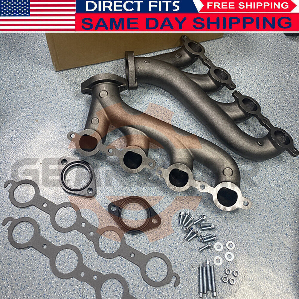 LS Swap Cast Iron Manifold Headers w/ Gasket for Chevy LS1 LS2 LS3 4.8 5.3 6.0L