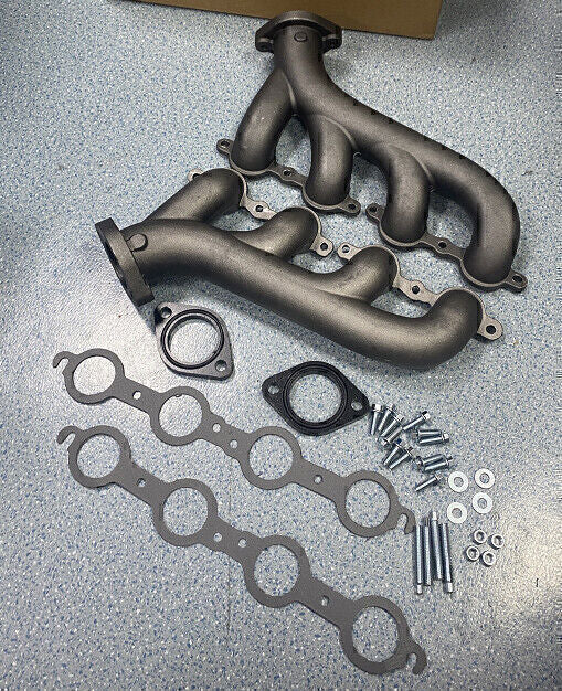 LS Swap Cast Iron Manifold Headers w/ Gasket for Chevy LS1 LS2 LS3 4.8 5.3 6.0L
