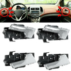 Set of 4 Left + Right Interior Inside Door Handle Chrome for Chevy Aveo G3