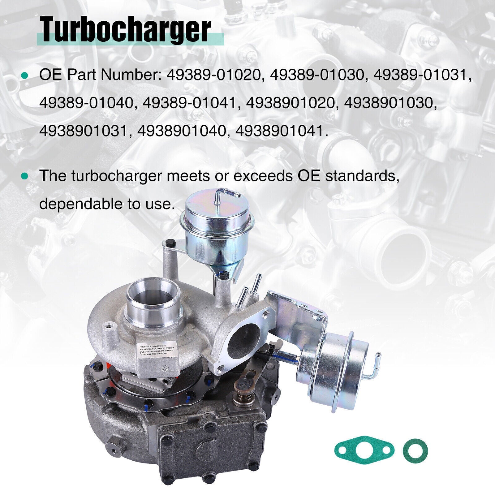 TURBOCHARGER TURB TD04HL FOR 2007-2012 ACURA RDX 2.3L 49389-01043 49389-01020 US