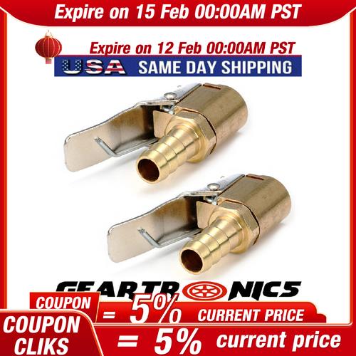 2 pcs Open Flow Straight Lock-On Air Chuck with Clip for Tire Inflator Car Tool