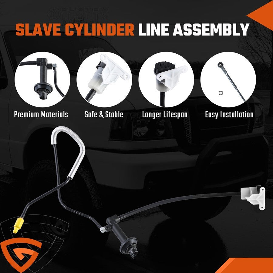 PRE-FILLED CLUTCH MASTER CYLINDER SLAVE LINE For 95-11 FORD RANGER 2.3 2.5L 3.0L