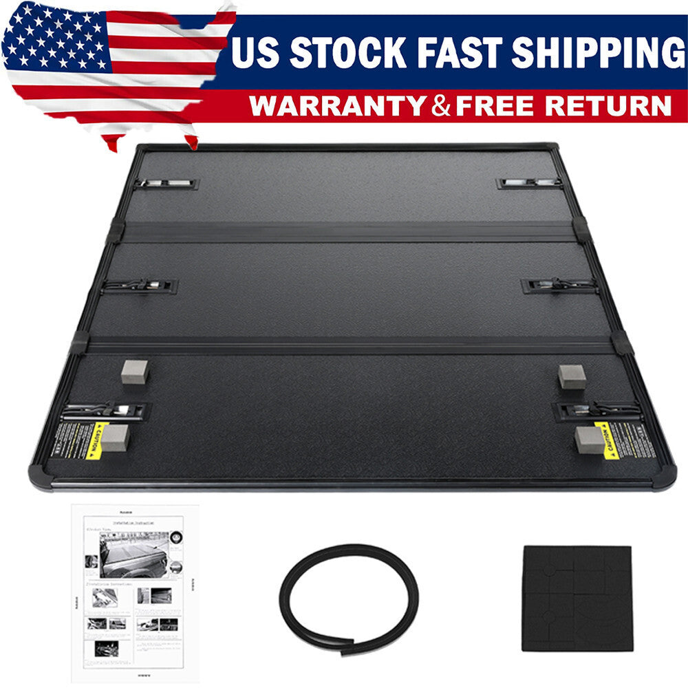 5 FT Hard Tri-Fold Tonneau Cover Bed For 2015-2024 Chevy Colorado GMC Canyon