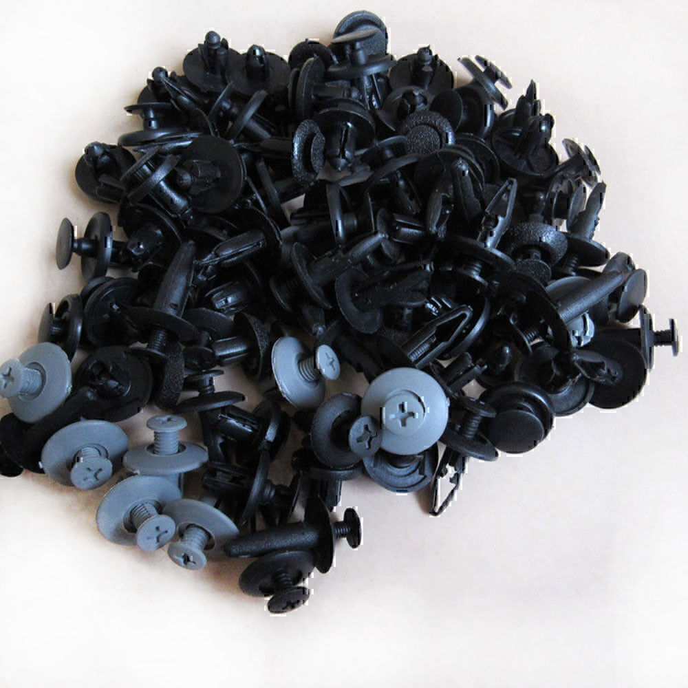 100 pcs Fender Clips Trim Car Auto Push Pin Rivet Bumper Fastener Panel-Retainer