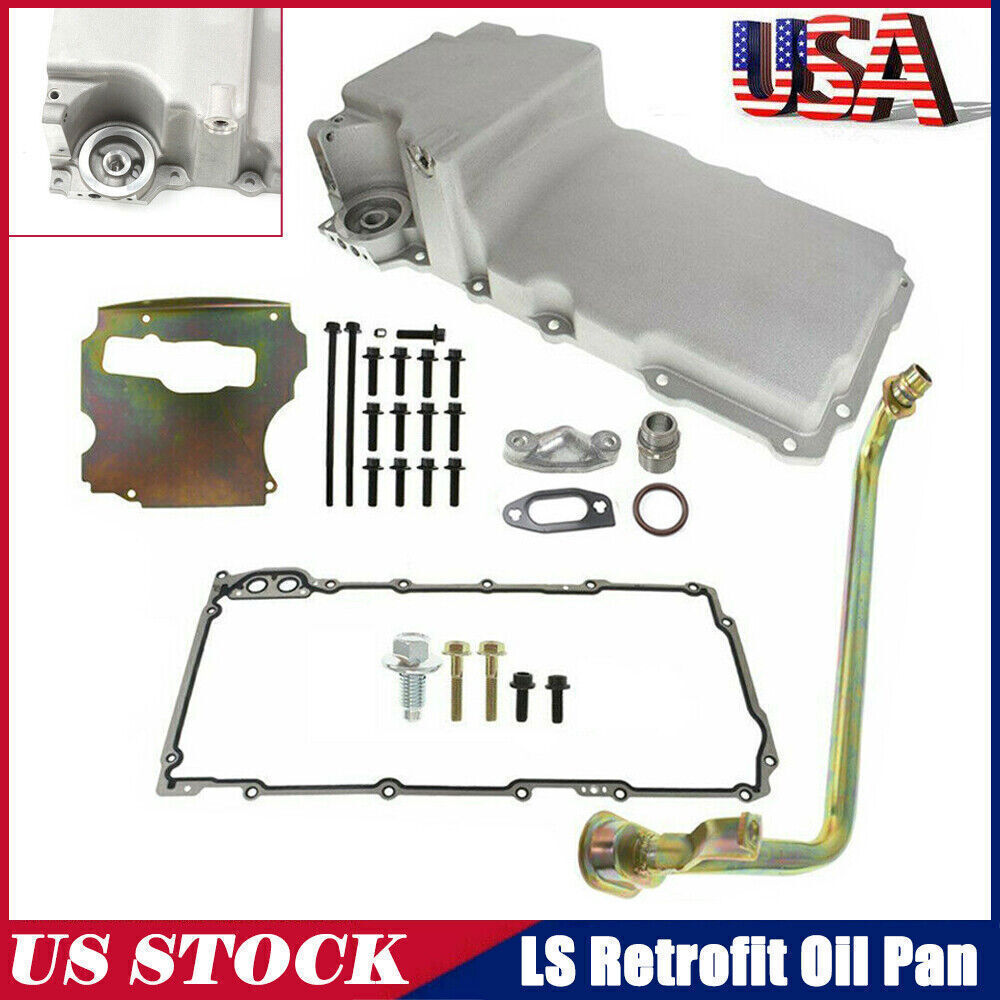 LS Swap Aluminum Oil Pan Retrofit Kit Low Profile For LS1 LS2 LS3 4.8L 5.3 6.0