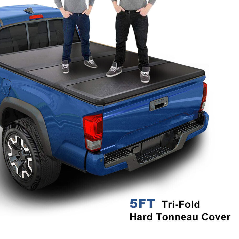 FOR 16-23 TOYOTA TACOMA TRUCK 5FT SHORT BED HARD SOLID TRI-FOLD TONNEAU COVER !