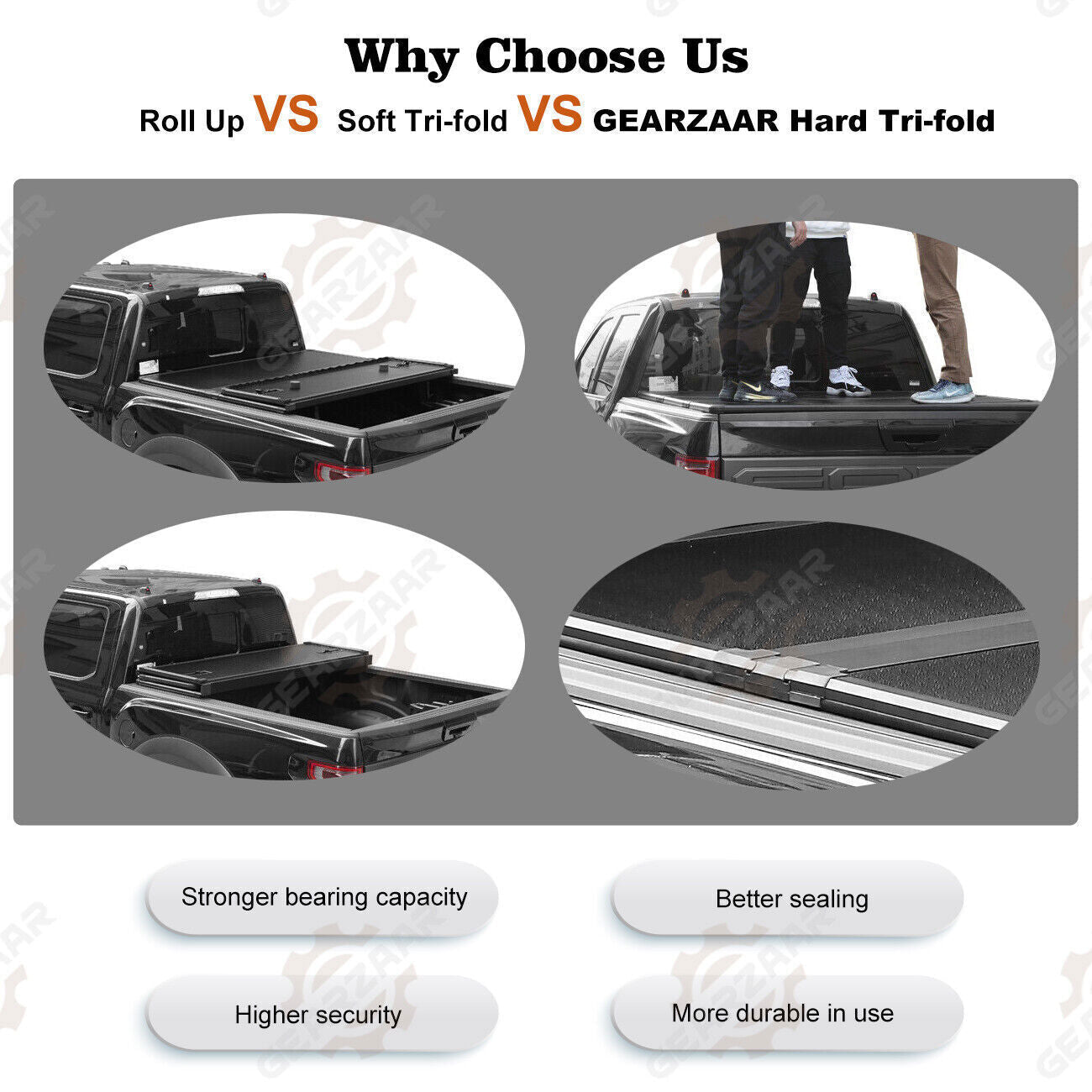 FOR 16-23 TOYOTA TACOMA TRUCK 5FT SHORT BED HARD SOLID TRI-FOLD TONNEAU COVER !