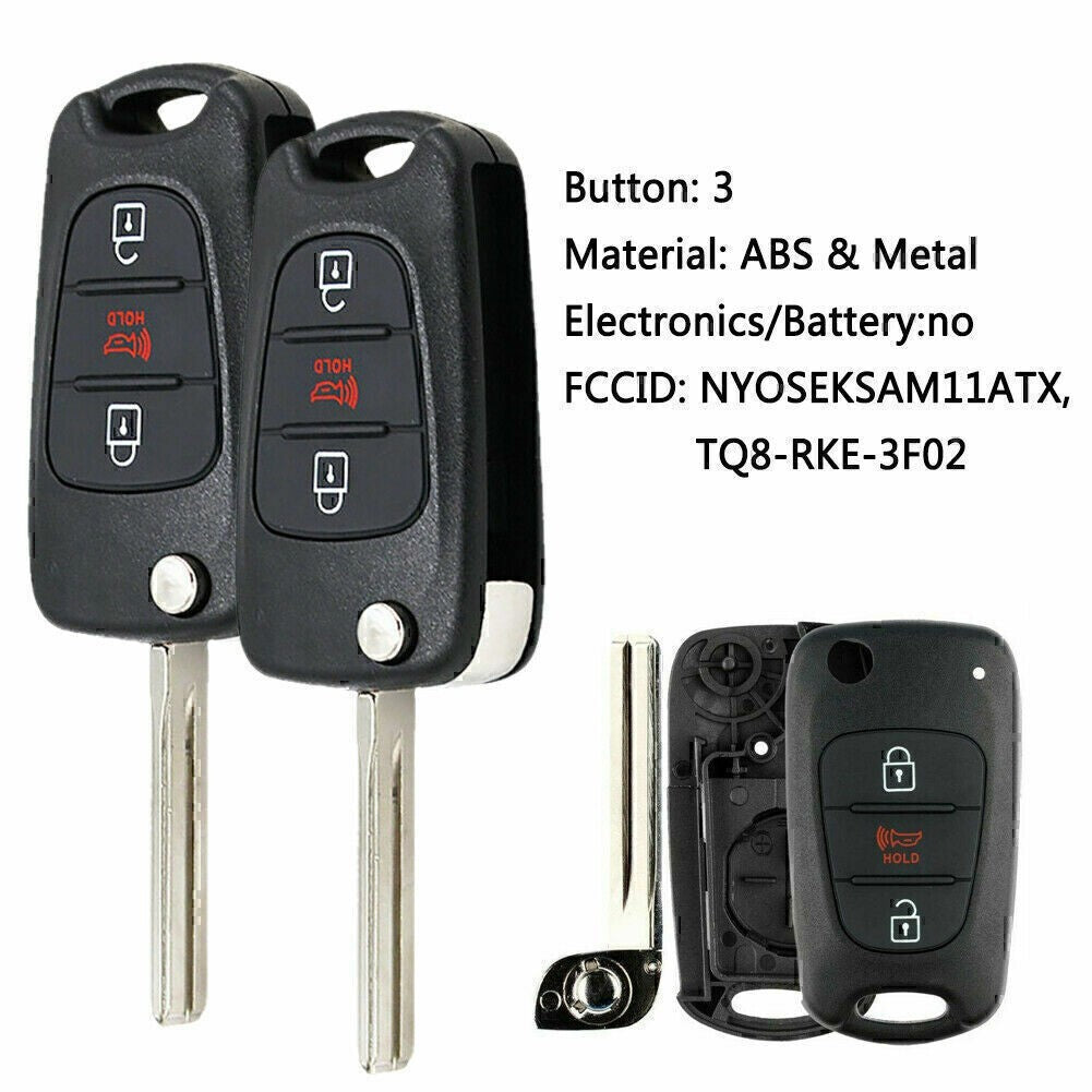 Fits 2012-2014 Kia Rio / 2010-2013 Kia Soul Flip Key Fob Remote Case Shell 2 Se!