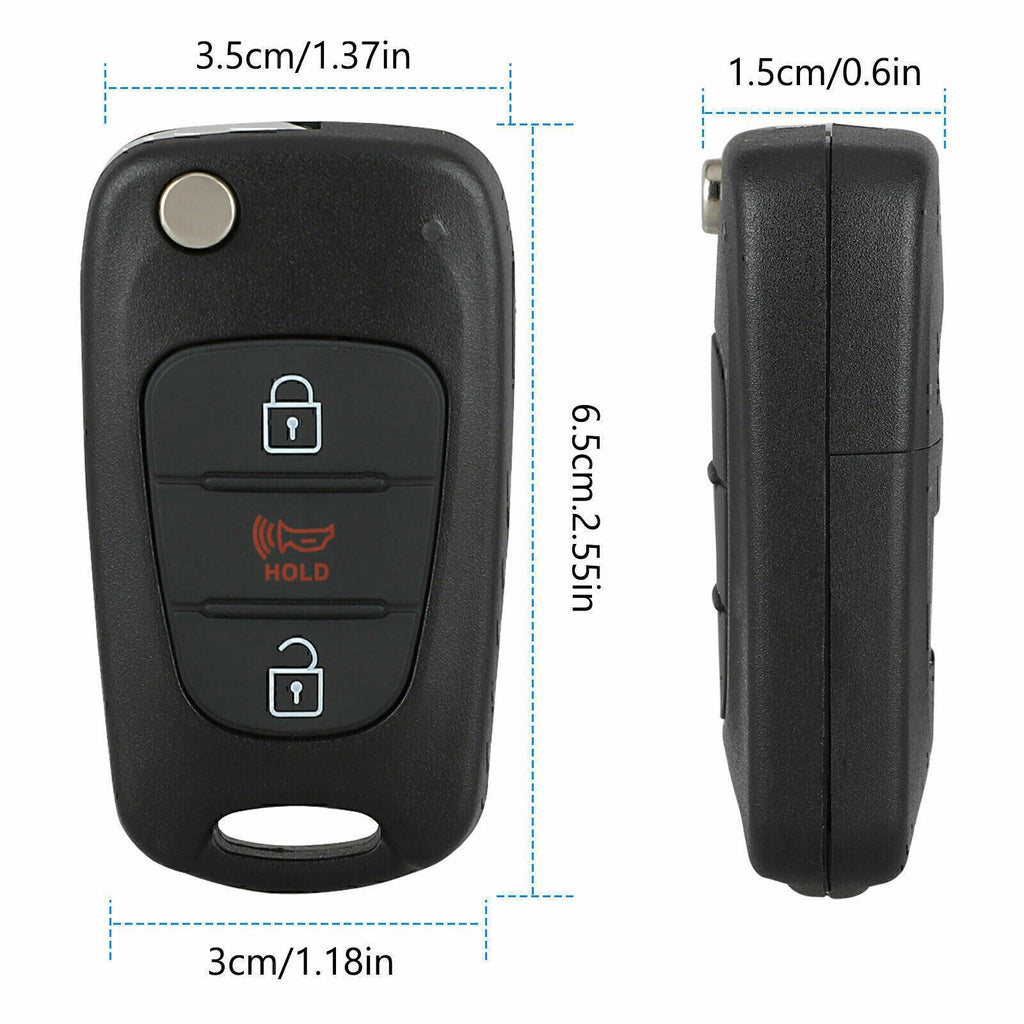 Fits 2012-2014 Kia Rio / 2010-2013 Kia Soul Flip Key Fob Remote Case Shell 2 Se!