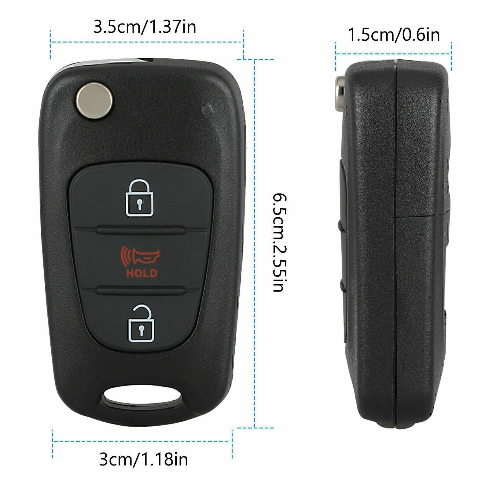 Fits 2012-2014 Kia Rio / 2010-2013 Kia Soul Flip Key Fob Remote Case Shell 2 Se!