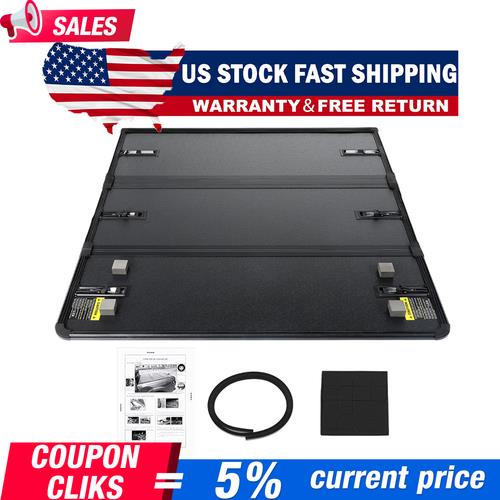 5.7FT 3-Fold Truck Bed Tonneau Cover Fit for 2009-24 Dodge Ram 1500 Pickup USA