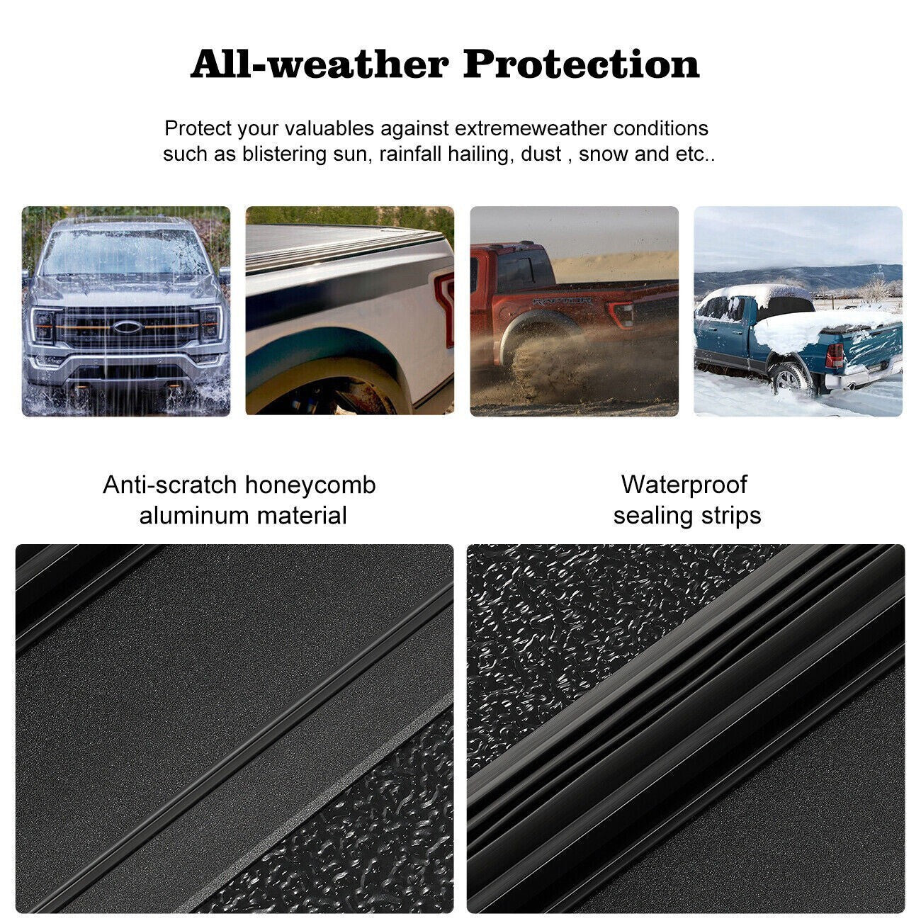 5.7FT 3-Fold Truck Bed Tonneau Cover Fit for 2009-24 Dodge Ram 1500 Pickup USA