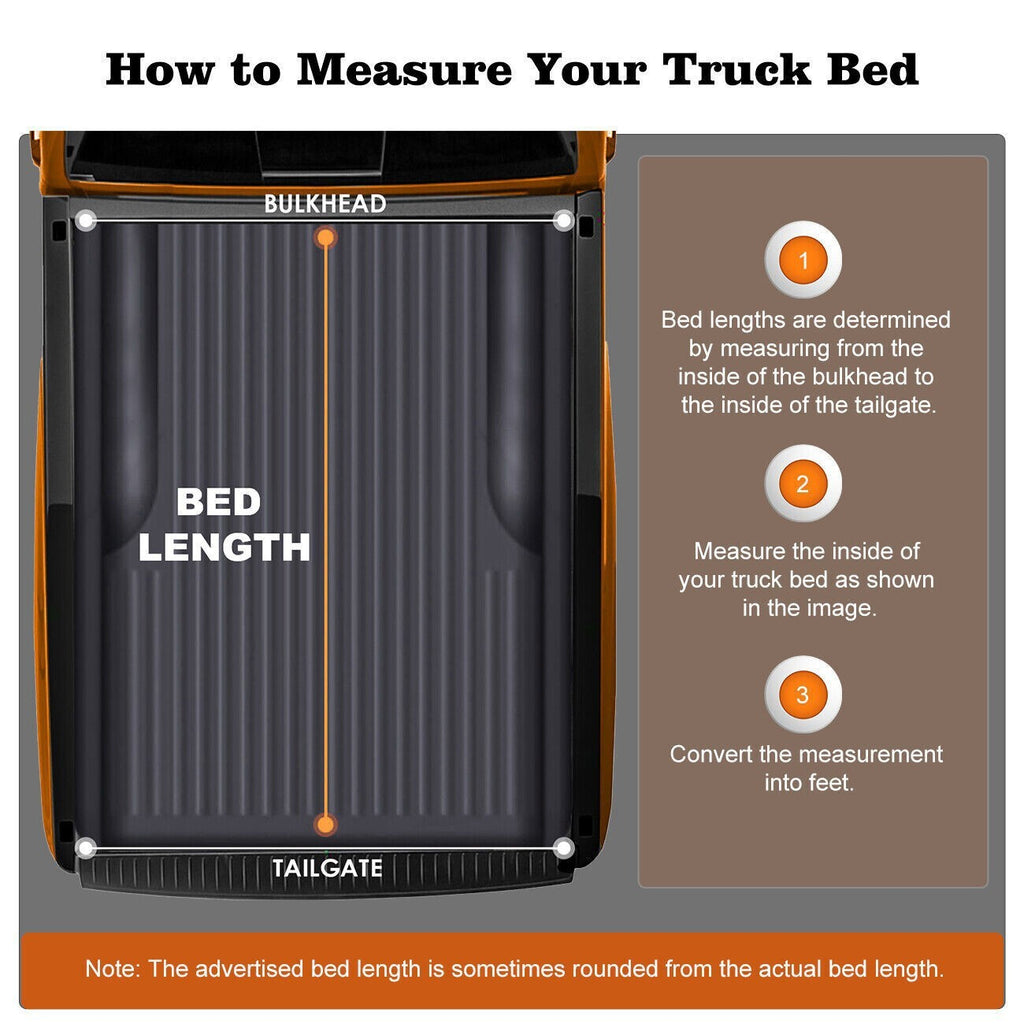 5.7FT 3-Fold Truck Bed Tonneau Cover Fit for 2009-24 Dodge Ram 1500 Pickup USA