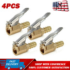 （4） 8mm Car Tyre Wheel Tire Air Chuck Inflator Pump Valve Clip Connector Brass