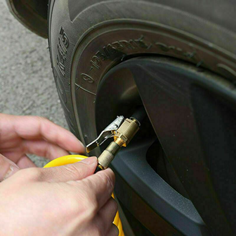 （4） 8mm Car Tyre Wheel Tire Air Chuck Inflator Pump Valve Clip Connector Brass