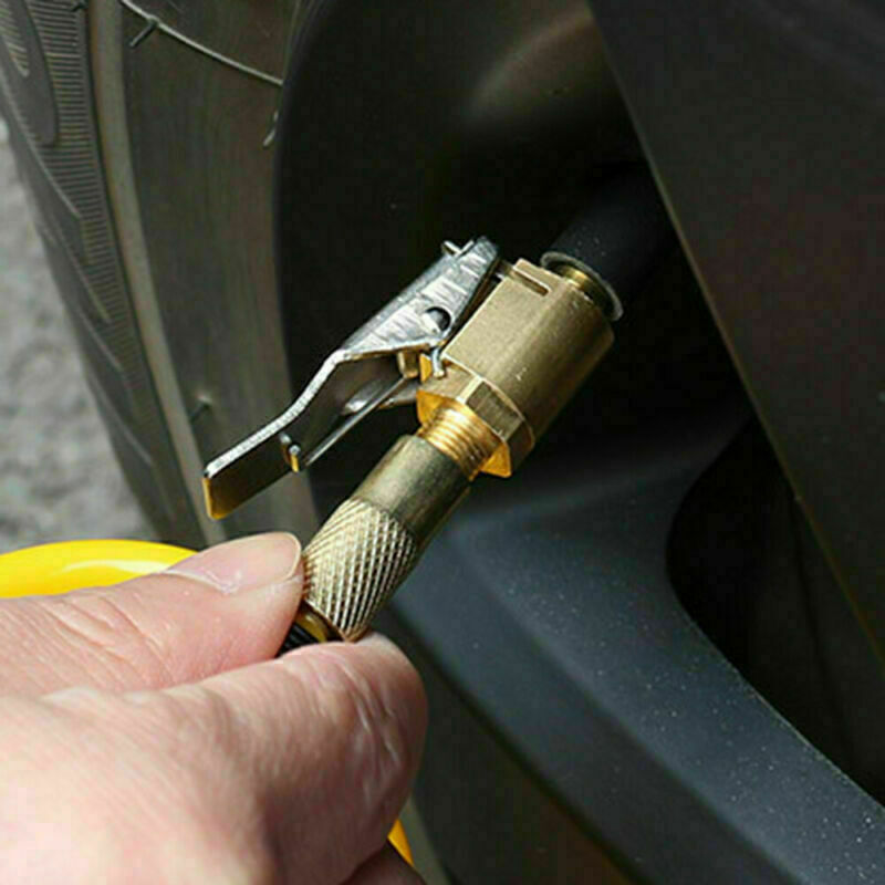 （4） 8mm Car Tyre Wheel Tire Air Chuck Inflator Pump Valve Clip Connector Brass