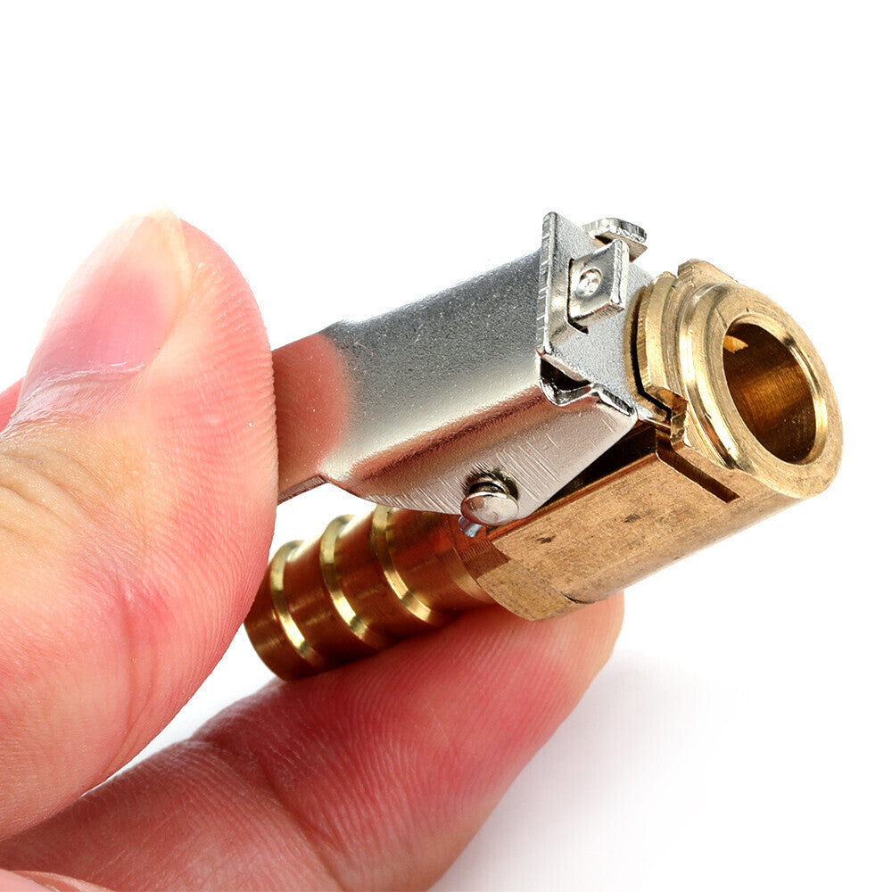（4） 8mm Car Tyre Wheel Tire Air Chuck Inflator Pump Valve Clip Connector Brass
