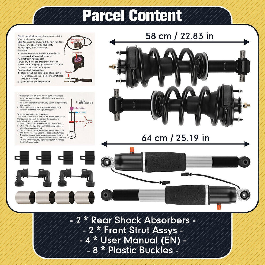For Escalade Suburban Tahoe 2015-2020 Front Strut Assys+Rear Shock Absorbers USA
